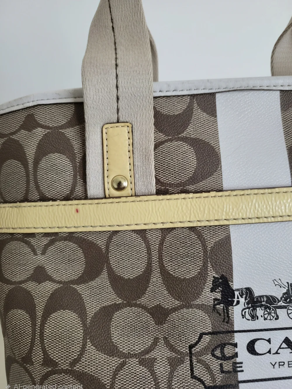 Coach Signature Heritage Stripe Tote Bag